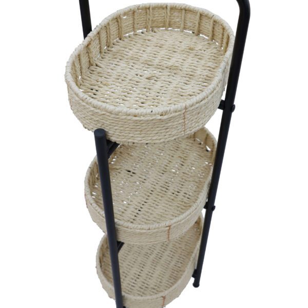 3 Tiers Tray Tables Paper Rope Woven