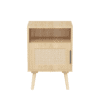 22.83'' H Rattan Nightstand, Side Table with Door Open Shelf
