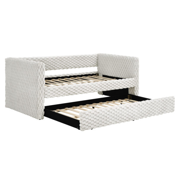 Twin Size Daybed, Upholstered sofa bed,The bottom pulls out to form a bed