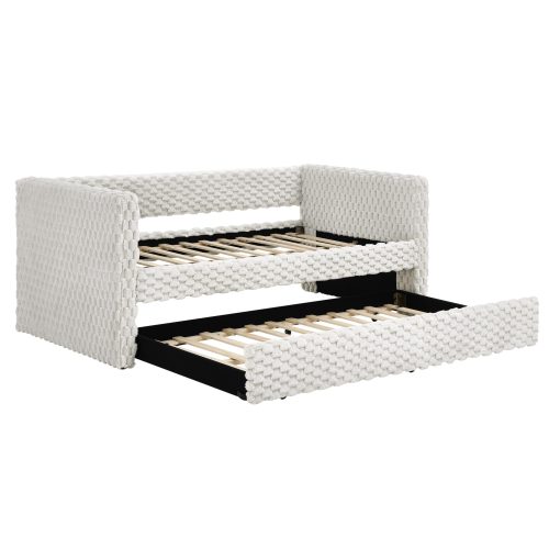 Twin Size Daybed, Upholstered sofa bed,The bottom pulls out to form a bed
