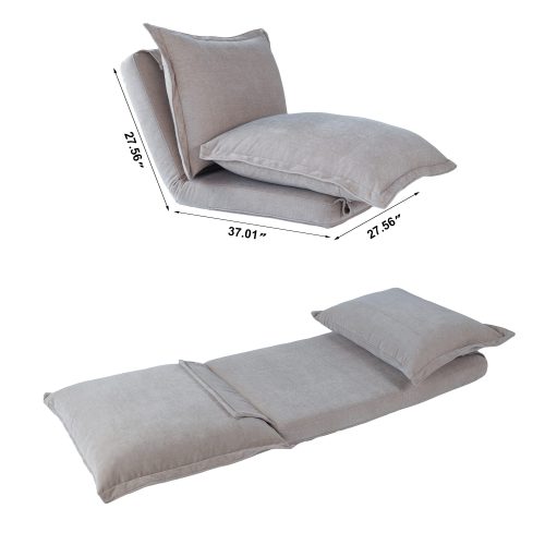 Convertible Flip Chair: Floor SofaBed with Adjustable Backrest andPillows