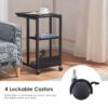 Shaped End Table with Lockable Wheels