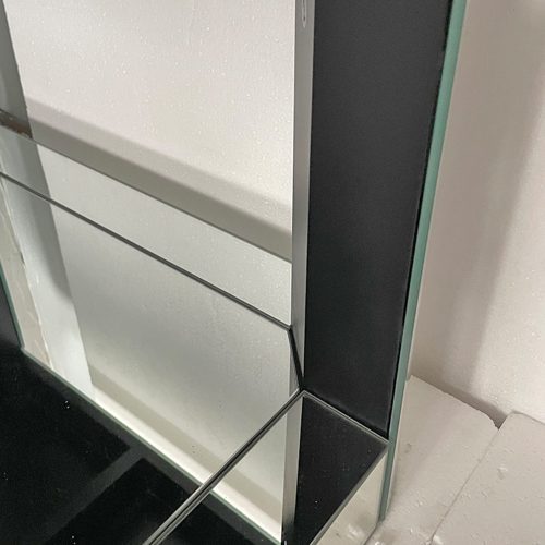 Baked curved mirror Coffee Table for Living Room, Modern Glass Coffee Table with Glass Top, Rectangular Center Table Premium Furniture