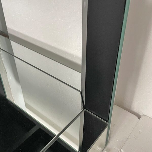 Baked curved mirror Coffee Table for Living Room, Modern Glass Coffee Table with Glass Top, Rectangular Center Table Premium Furniture