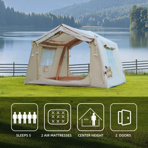 8 m ² Inflatable Tents for Camping, Blow Up Tent with Hand Pump