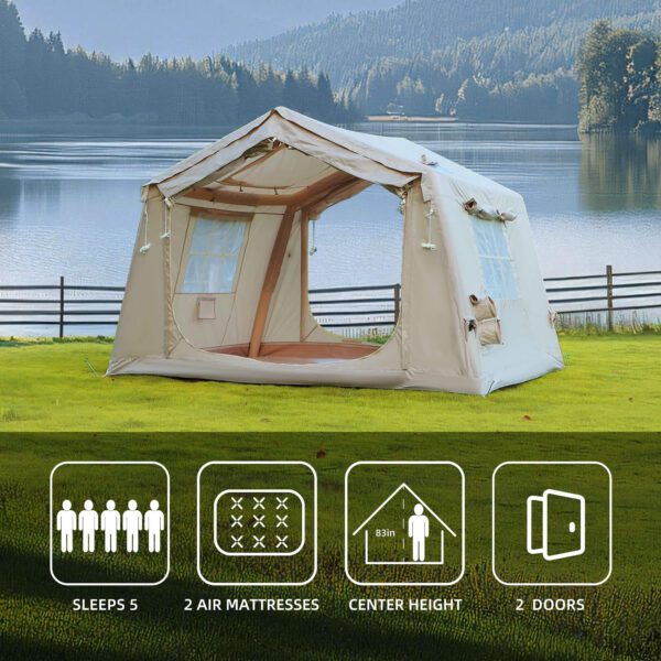 8 m ² Inflatable Tents for Camping, Blow Up Tent with Hand Pump