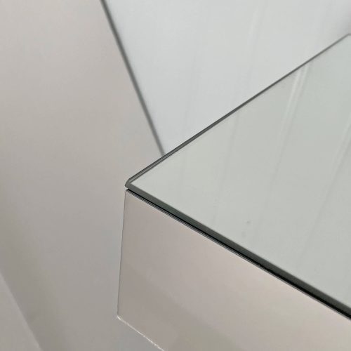 Modern square luxury coffee table home tempered glass tea table living room balcony simple table simple small apartment