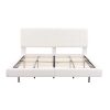White Boucle Floating Bed with Light