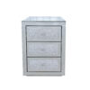 3-Drawer Mirrored Nightstand Bedside Table Glass Accent End Table Silver