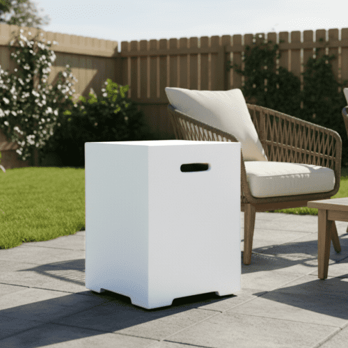 Propane Tank Cover 16 Inch, 20 LB Outdoor Tank Storage Hideaway Table for Gas Fire Pits