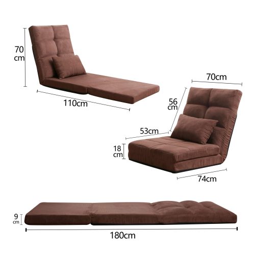 Convertible Upholstered Guest Sleeper,Adjustable Foldable Modern Leisure Sofa Bed Video Gaming Sofa