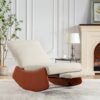 Modern Rocking Chair Recliner, Comfy Rocker Nursery Chair with Footrest