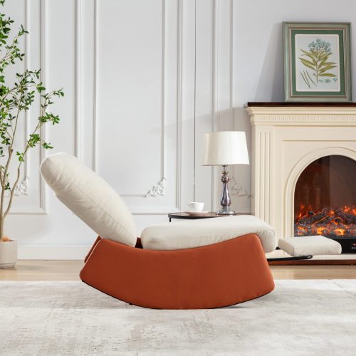 Modern Rocking Chair Recliner, Comfy Rocker Nursery Chair with Footrest