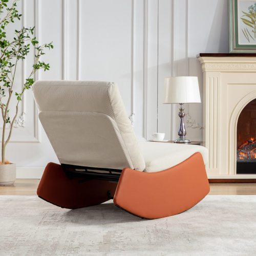 Modern Rocking Chair Recliner, Comfy Rocker Nursery Chair with Footrest