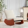 Modern Rocking Chair Recliner, Comfy Rocker Nursery Chair with Footrest