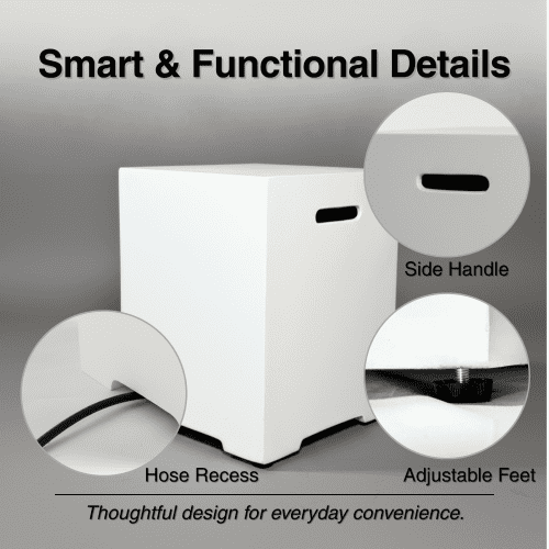 Propane Tank Cover 16 Inch, 20 LB Outdoor Tank Storage Hideaway Table for Gas Fire Pits