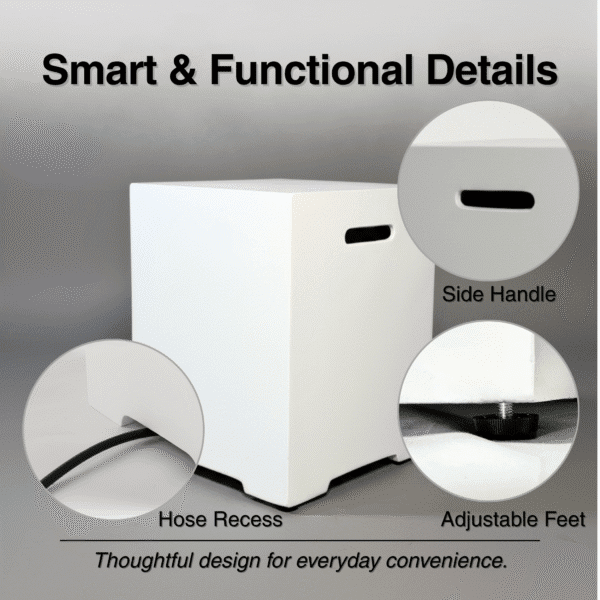 Propane Tank Cover 16 Inch, 20 LB Outdoor Tank Storage Hideaway Table for Gas Fire Pits