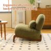 Cute Accent Chair with Solid Wood Legs, Velvet Living Room Chair with Soft Cushion