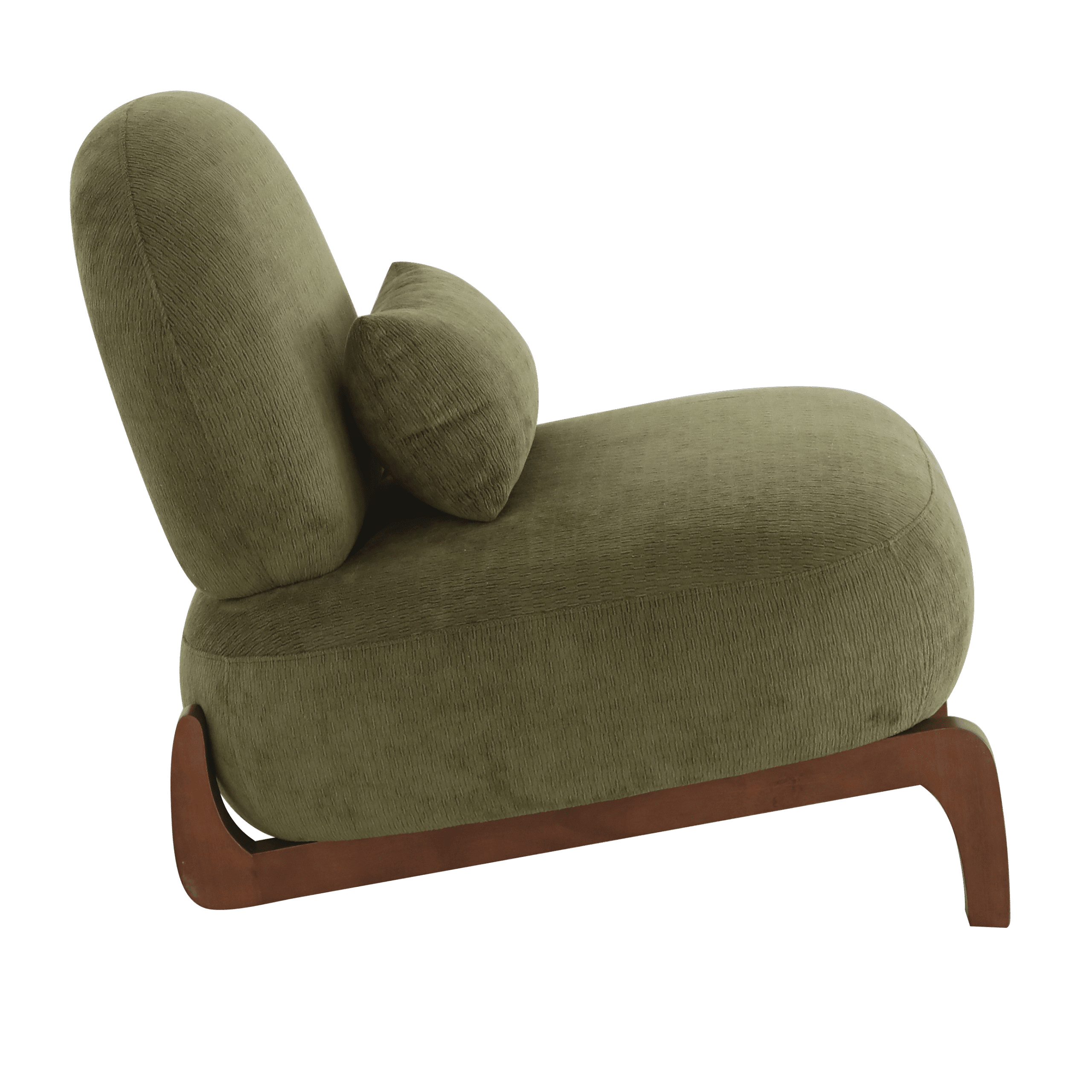 Cute Accent Chair with Solid Wood Legs, Velvet Living Room Chair with Soft Cushion