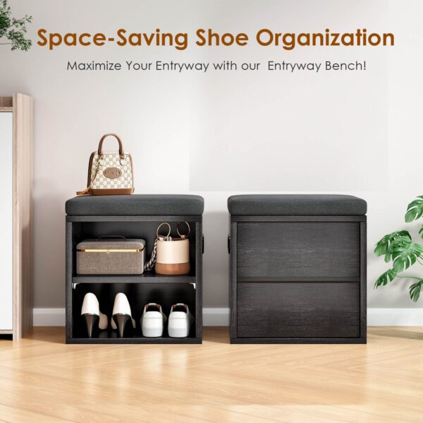 Small Shoe Bench for Entrywaywith Cushion Shoe Bench with Storage and Seating