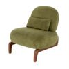 Cute Accent Chair with Solid Wood Legs, Velvet Living Room Chair with Soft Cushion