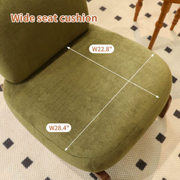 Cute Accent Chair with Solid Wood Legs, Velvet Living Room Chair with Soft Cushion