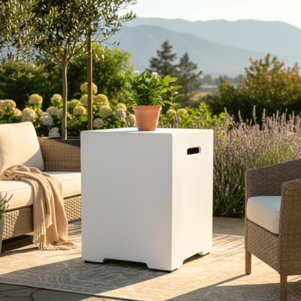 Propane Tank Cover 16 Inch, 20 LB Outdoor Tank Storage Hideaway Table for Gas Fire Pits