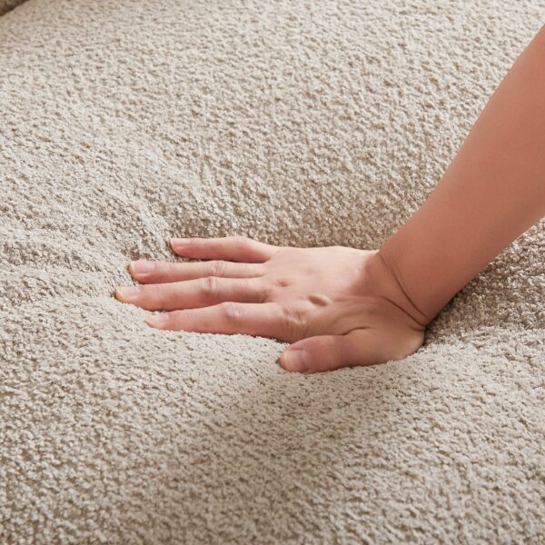 Oversized Loveseat Sofa for Living Room, Sherpa Sofa with Metal Legs