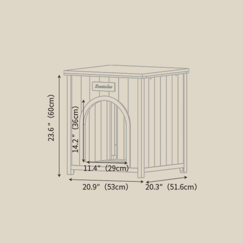 Lumicedar Cream Yellow Flat Roof Pet House FSC Solid Wood 53×51.6×60 cm Indoor Shelter for Small Cats & Dogs