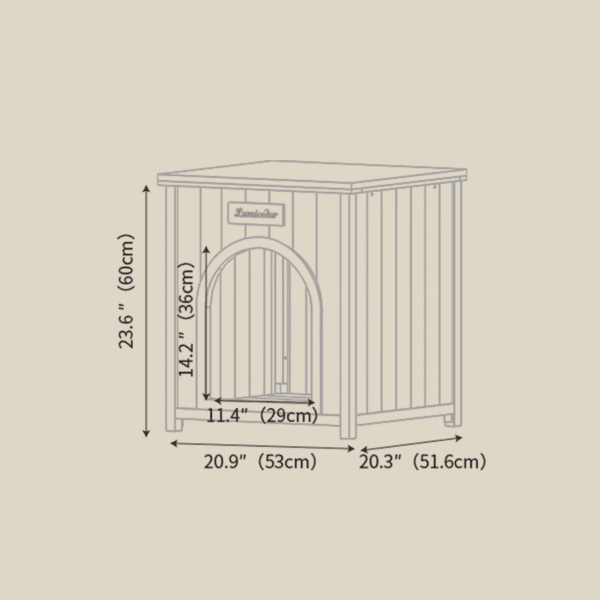 Lumicedar Cream Yellow Flat Roof Pet House FSC Solid Wood 53×51.6×60 cm Indoor Shelter for Small Cats & Dogs
