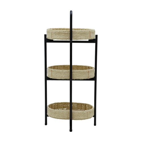 3 Tiers Tray Tables Paper Rope Woven