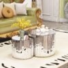 Luxury mirror coffee table - silver modern living room furniture Small coffee table suitable for modern home furniture sofa decoration