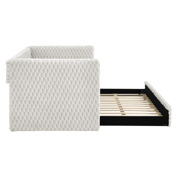 Twin Size Daybed, Upholstered sofa bed,The bottom pulls out to form a bed