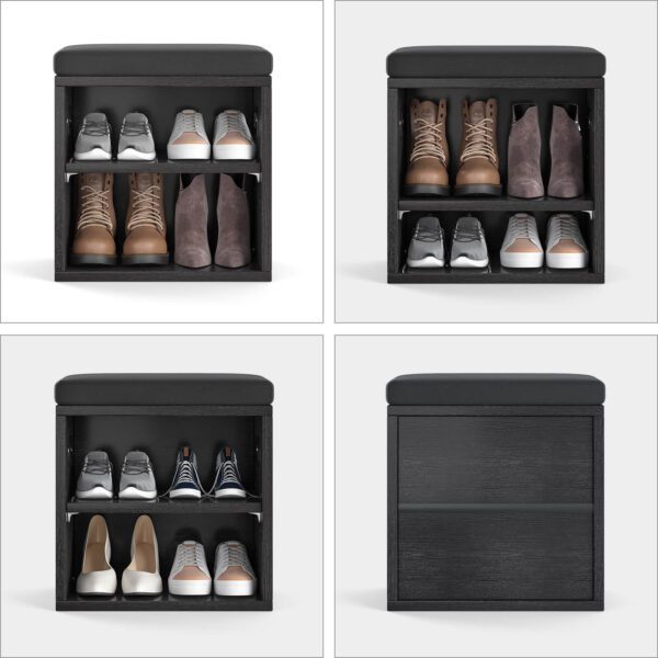 Small Shoe Bench for Entrywaywith Cushion Shoe Bench with Storage and Seating