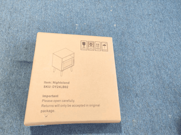 22.83'' H Rattan Nightstand, Side Table with Door Open Shelf