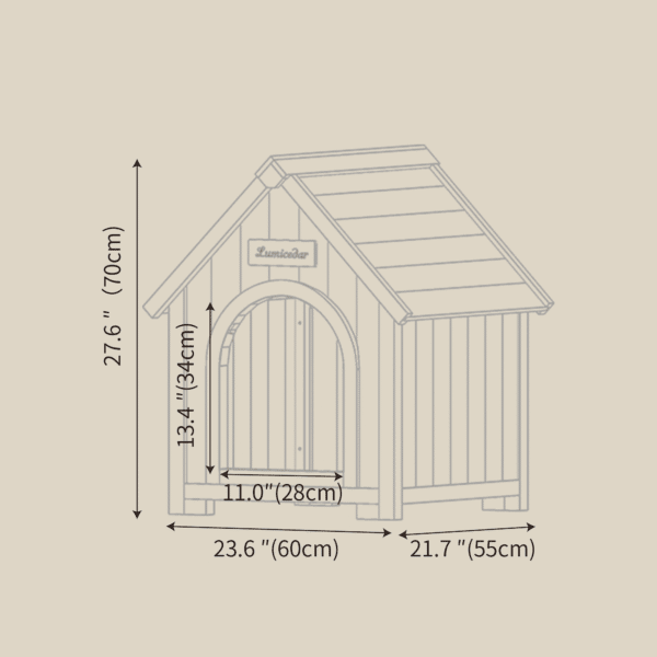 FSC Solid Cedar Pet House – Cream Yellow Cabin Style Indoor Shelter for Small Dogs & Cats