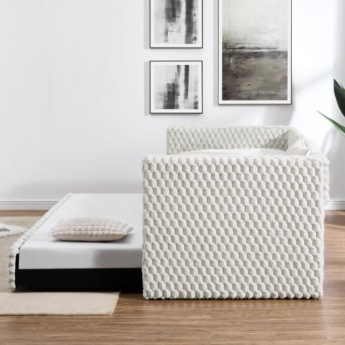 Twin Size Daybed, Upholstered sofa bed,The bottom pulls out to form a bed