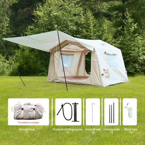 8 m ² Inflatable Tents for Camping, Blow Up Tent with Hand Pump