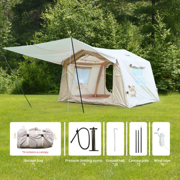 8 m ² Inflatable Tents for Camping, Blow Up Tent with Hand Pump
