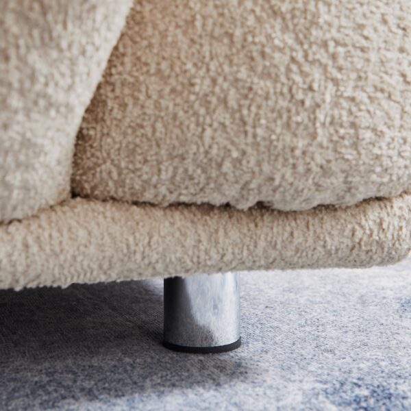 Oversized Loveseat Sofa for Living Room, Sherpa Sofa with Metal Legs
