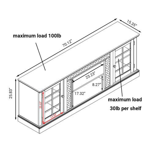 70" Modern TV Stand with 2-Door Storage