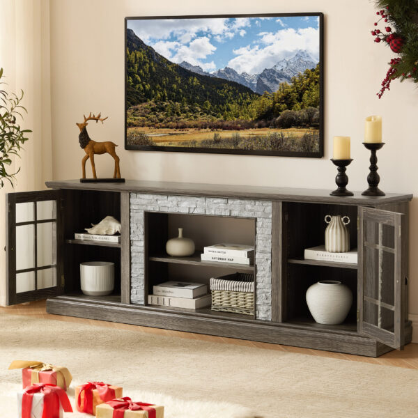70" Modern TV Stand with 2-Door Storage