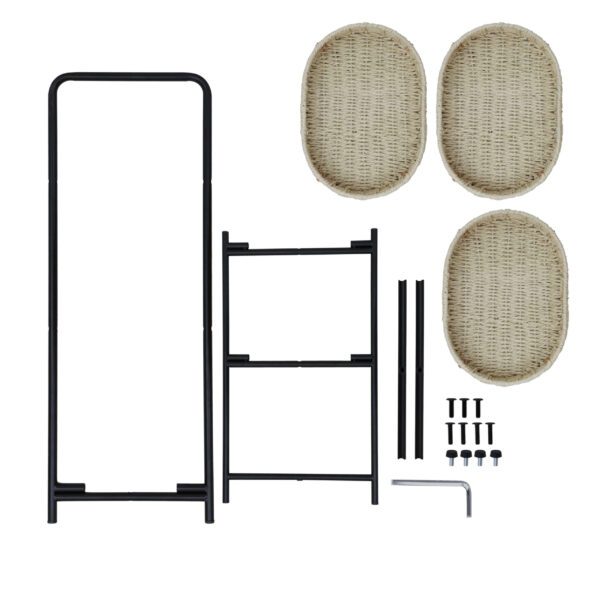 3 Tiers Tray Tables Paper Rope Woven