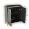 2 doors home wine bar cabinet with wine rack & adjustable storage shelf,
