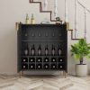 2 doors home wine bar cabinet with wine rack & adjustable storage shelf,