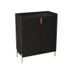 2 doors home wine bar cabinet with wine rack & adjustable storage shelf,
