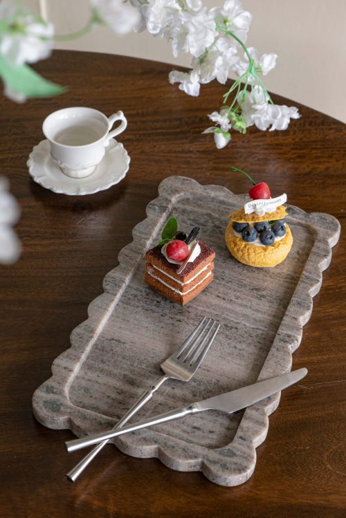 Scalloped Marble Tray