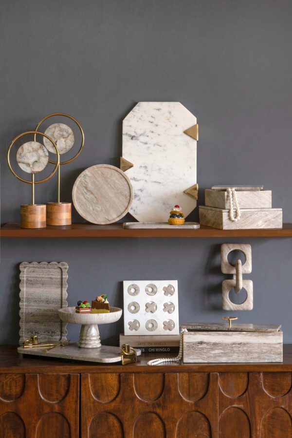 Scalloped Marble Tray