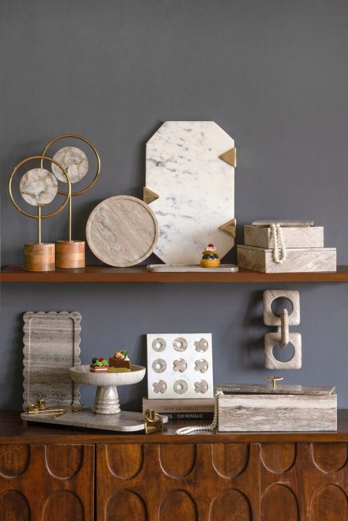 Scalloped Marble Tray