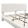 White Boucle Floating Bed with Light